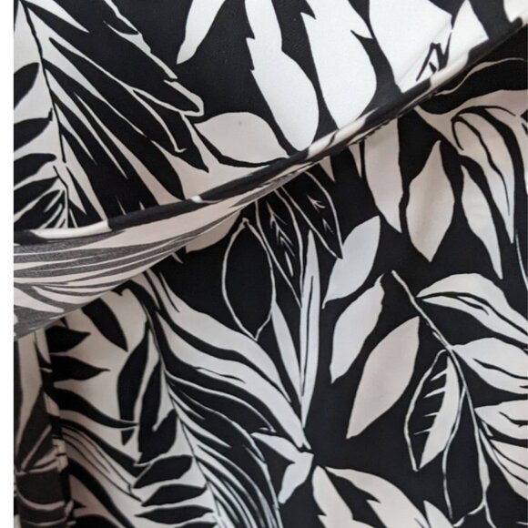 GIORGIO FIORLINE COLLECTION Leaf Print Wrap Maxi Skirt Black and White Size 8 - Picture 6 of 13